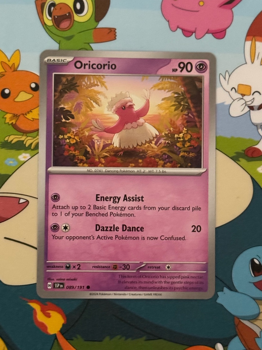 Pokemon Oricorio Psychic Pink Purple Trading Card